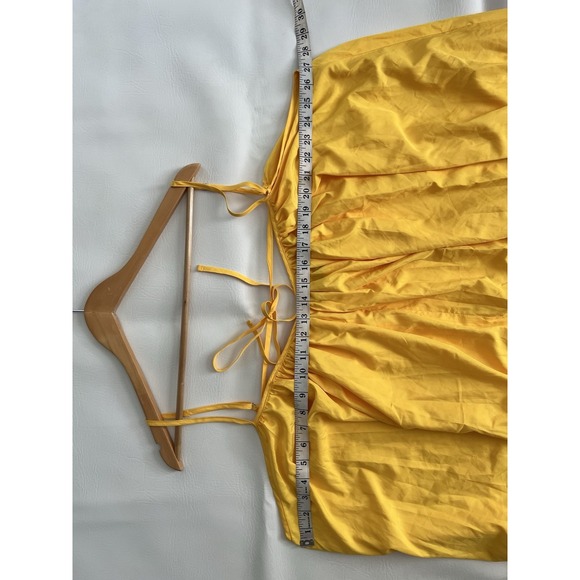 TOV Los Angeles Yellow Maxi Dress Flare Flowy Vibrant Size 44 XL Summer Resort - Picture 10 of 11